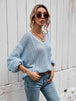 V-Neck Dropped Shoulder Sweater Bazaarbey