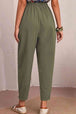 Elastic Waist Pocket Tapered Pants Bazaarbey