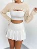 Distressed Long Sleeve Cropped Sweater Trendsi