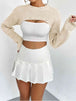 Distressed Long Sleeve Cropped Sweater Trendsi