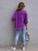 Distressed Drop Shoulder Denim Jacket Bazaarbey