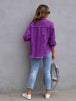 Distressed Drop Shoulder Denim Jacket Bazaarbey