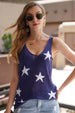 BazaarBey Star V-Neck Knit Tank 