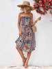 Printed Strapless Tie Belt Dress -BazaarBey - www.shopbazaarbey.com
