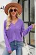 V-Neck Button Down Cardigan Trendsi