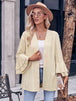 Eyelet Bell Sleeve Cardigan Trendsi