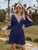 V-Neck Cutout Sleeve Mini Dress -BazaarBey - www.shopbazaarbey.com