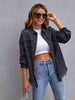 Distressed Drop Shoulder Denim Jacket Bazaarbey