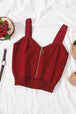 Zip-Up Cutout Sleeveless Knit Top Trendsi