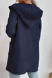  Ribbed Open Front Hooded Cardigan with Pockets Bazaarbey