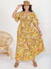 Floral V-Neck Short Sleeve Slit Dress -BazaarBey - www.shopbazaarbey.com