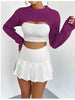 Distressed Long Sleeve Cropped Sweater Trendsi