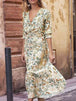 Floral Cutout Flounce Sleeve Dress -BazaarBey - www.shopbazaarbey.com