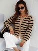  Striped Button Front Cardigan Trendsi