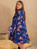 Plus Size Printed Tie Neck Balloon Sleeve Mini Dress -BazaarBey - www.shopbazaarbey.com