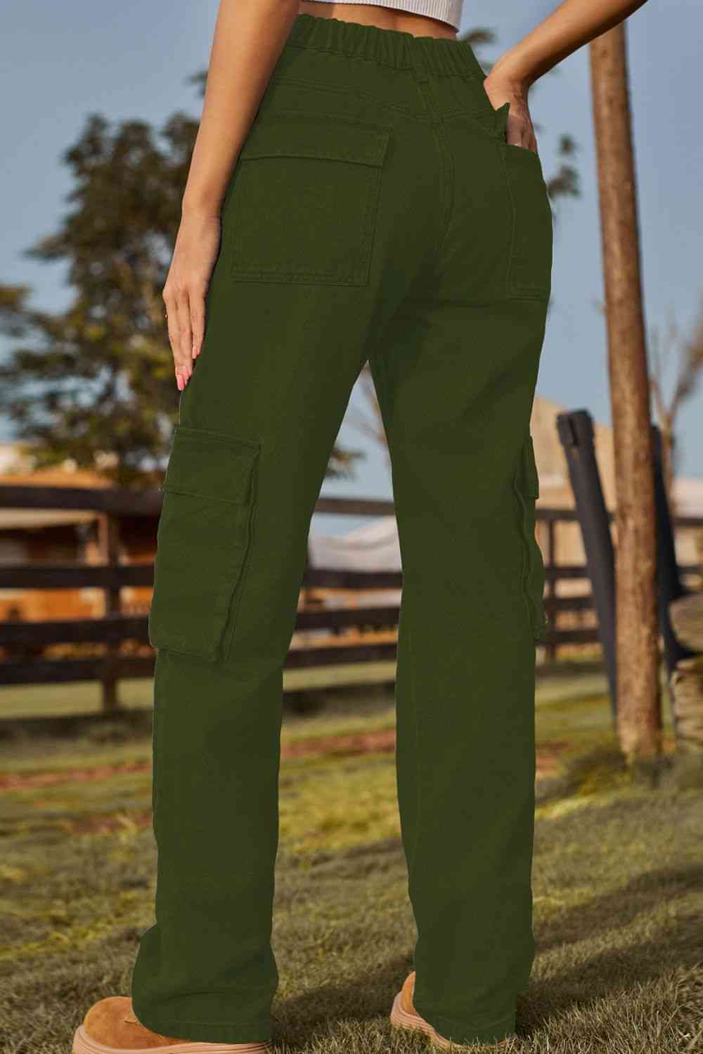 Loose Fit Long Jeans with Pockets Bazaarbey