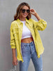 Distressed Drop Shoulder Denim Jacket Bazaarbey