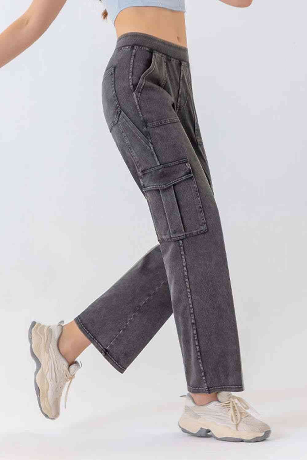 Buttoned Pocketed Long Jeans Trendsi