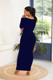 Round Neck Long Sleeve Maxi Wrap Dress -BazaarBey - www.shopbazaarbey.com
