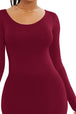 Round Neck Long Sleeve Maxi Wrap Dress -BazaarBey - www.shopbazaarbey.com