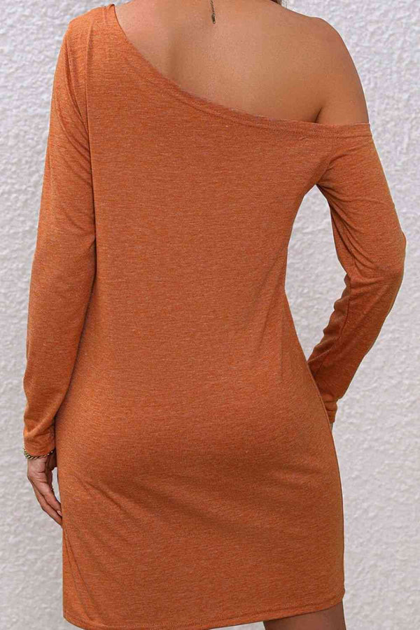 Twisted One-Shoulder Mini Dress -BazaarBey - www.shopbazaarbey.com