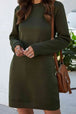 Round Neck Long Sleeve Mini Dress with Pockets -BazaarBey - www.shopbazaarbey.com