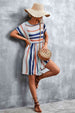 Striped Round Neck Dress -BazaarBey - www.shopbazaarbey.com