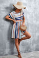 Striped Round Neck Dress -BazaarBey - www.shopbazaarbey.com