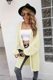 Herringbone Pattern Open Front Longline Fuzzy Cardigan Trendsi