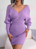 Rib-Knit Dolman Sleeve Sweater Dress Bazaarbey