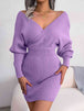 Rib-Knit Dolman Sleeve Sweater Dress Bazaarbey