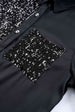 Sequin Button Front High-Low Shirt Dress -BazaarBey - www.shopbazaarbey.com