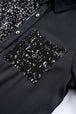 Sequin Button Front High-Low Shirt Dress -BazaarBey - www.shopbazaarbey.com