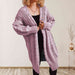 Cable-Knit Open Front Dropped Shoulder Cardigan Trendsi