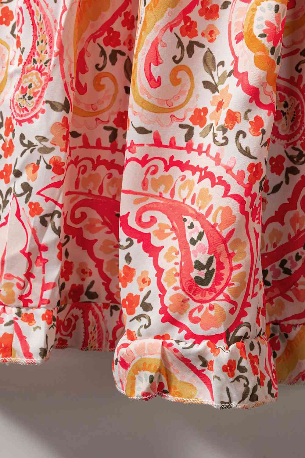 Paisley V-Neck Tied Dress -BazaarBey - www.shopbazaarbey.com