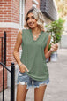  Lace Trim Eyelash V-Neck Tank Bazaarbey