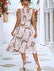Printed Cowl Neck Sleeveless Dress -BazaarBey - www.shopbazaarbey.com