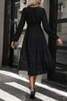 Tiered Ruched Button Up Midi Dress -BazaarBey - www.shopbazaarbey.com