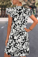 Floral Tie Neck Butterfly Sleeve Dress -BazaarBey - www.shopbazaarbey.com