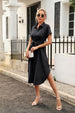 Tied Button Up Shirt Dress -BazaarBey - www.shopbazaarbey.com