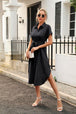 Tied Button Up Shirt Dress -BazaarBey - www.shopbazaarbey.com