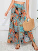 Printed Split Wide Leg Long Pants Bazaarbey