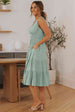 Smocked Waist Sleeveless Tiered Dress with Pockets -BazaarBey - www.shopbazaarbey.com
