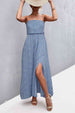 Strapless Split Maxi Dress Bazaarbey