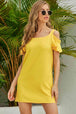 Cold-Shoulder Mini Dress -BazaarBey - www.shopbazaarbey.com