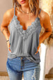 Full Size Lace Trim V-Neck Cami Top Bazaarbey