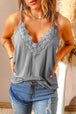 Full Size Lace Trim V-Neck Cami Top Bazaarbey