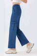 Buttoned Pocketed Long Jeans Trendsi