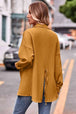 Slit Dropped Shoulder Longline Shirt Bazaarbey