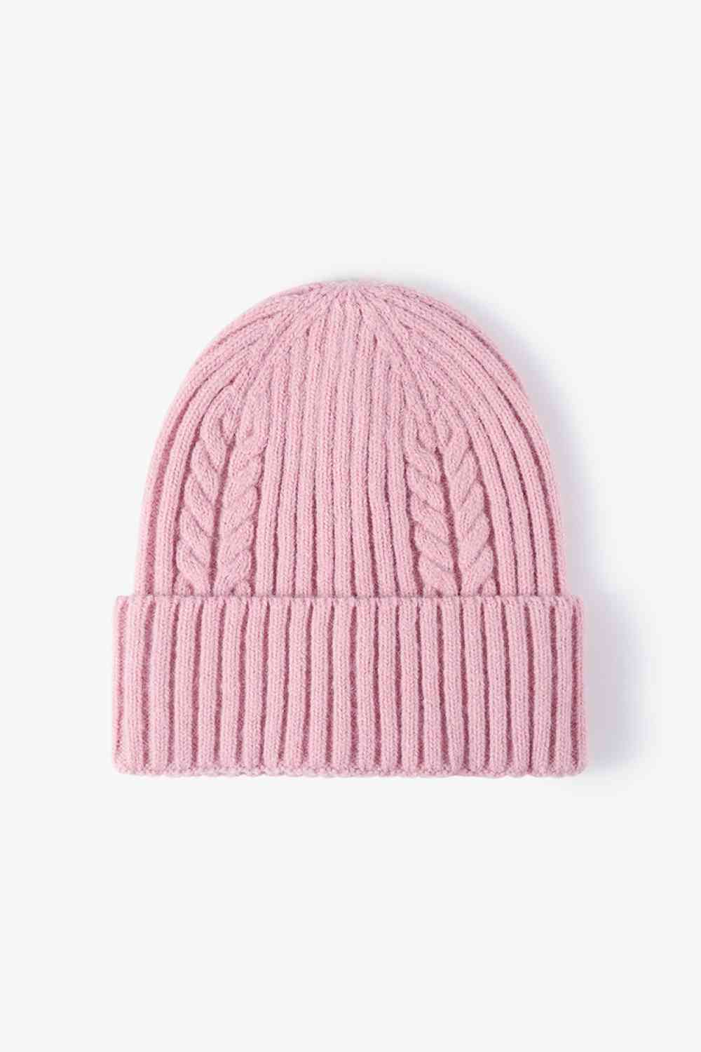 Cable-Knit Cuff Beanie Trendsi